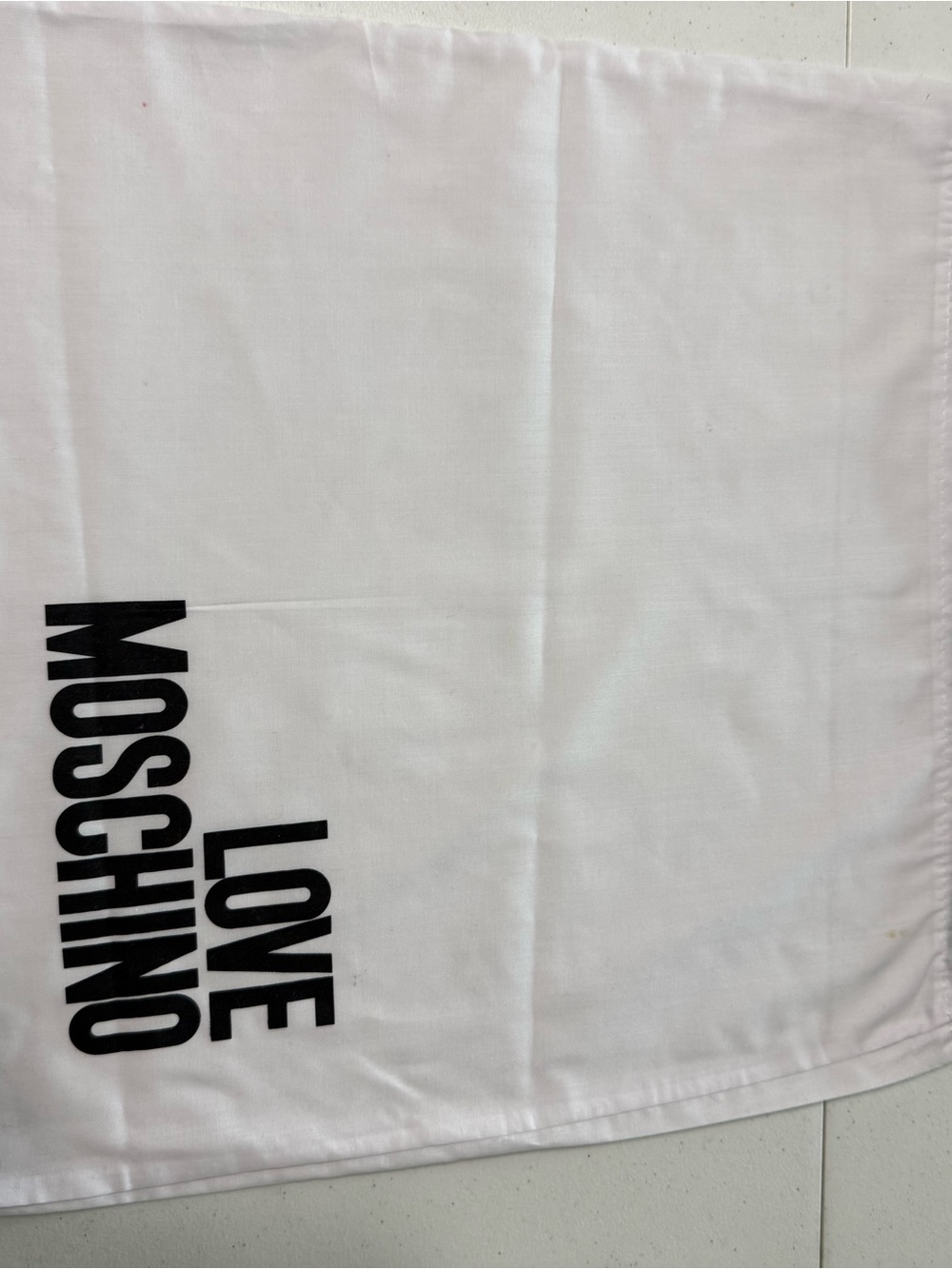 Moschino Love White Drawstring Dust Bag Storage Bag